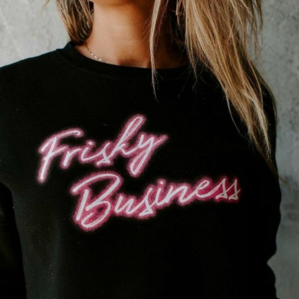 Kittenish Black “Frisky Business” Crop Sweathshirt Sz Small Jessie James Decker